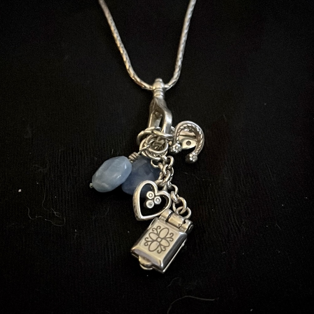 Silver pewter necklace with small charms
